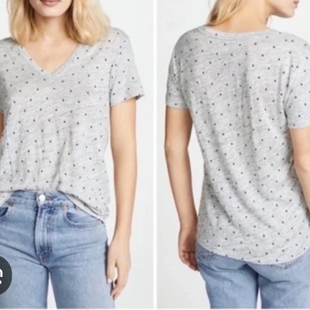 Rails Heathered Grey vneck T-shirt with lightning bolt design⚡️ -CARA